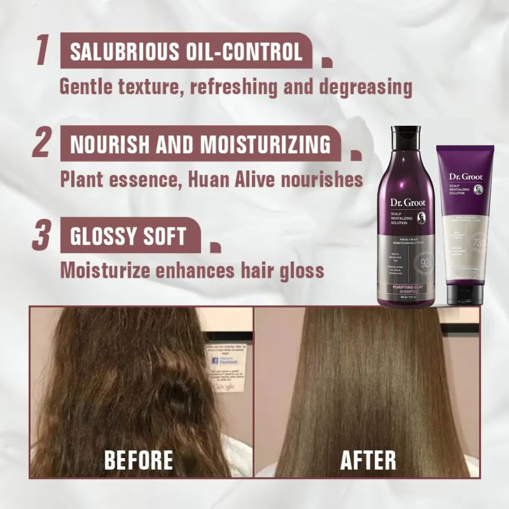 

Dr.Groot 385mlmoisturizing and Repairing Shampoo Smooth Shampoo for Dry and Damaged Hair Gentle Formula Non-irritating