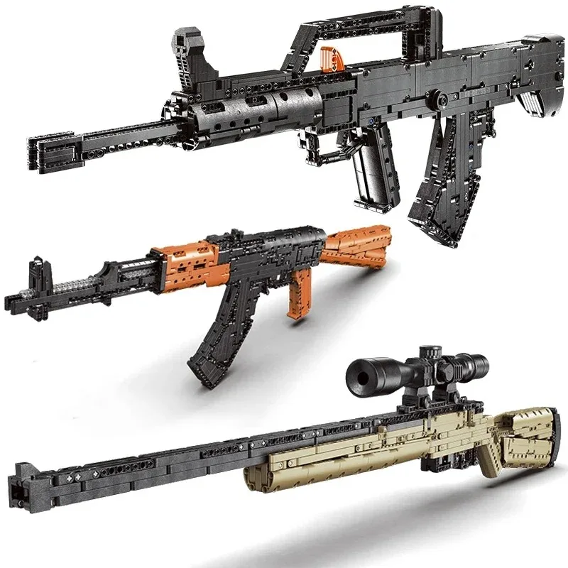

Военные строительные блоки для вогнестрельного оружия AK47, штурмовая винтовка AWM Desert Eagle M24, снайперская винтовка, набор строительных блоков, игрушка для взрослых мальчиков, подарок