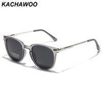 Kachawoo men big frame sunglasses polarized grey black green square sun glasses for women driving tr90 frame semi-metal unisex