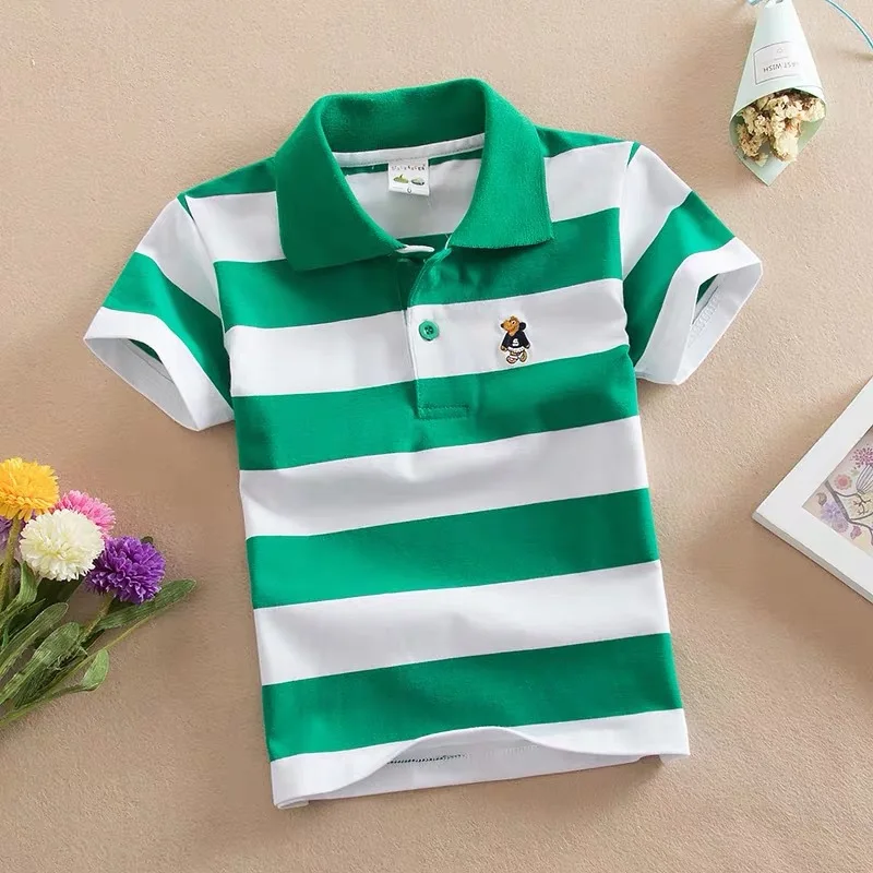 Summer Cotton T Shirt 3-14Years Kids Baby Boys T-shirt Clothes Clothing Toddler Infant Boy Short Sleeve Polo Shirt Tees Tops