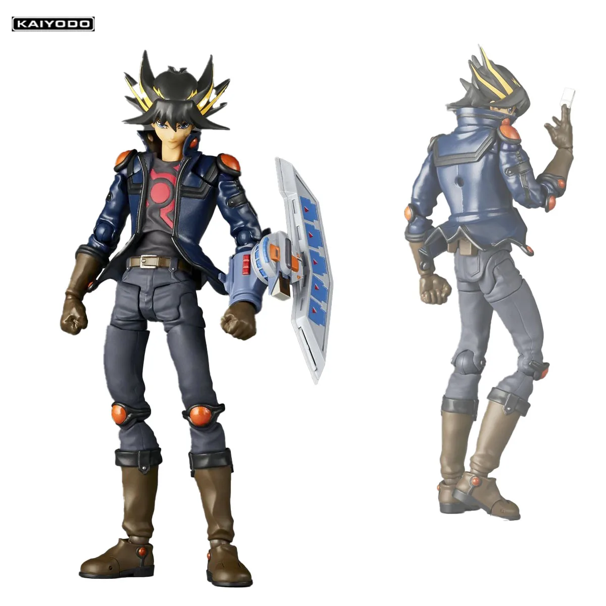 In Stock Original Kaiyodo Revoltech Yu-Gi-Oh! 5D's - Fudo Yusei Anime Figure Action Figure Model Decoration Anime Cartoon