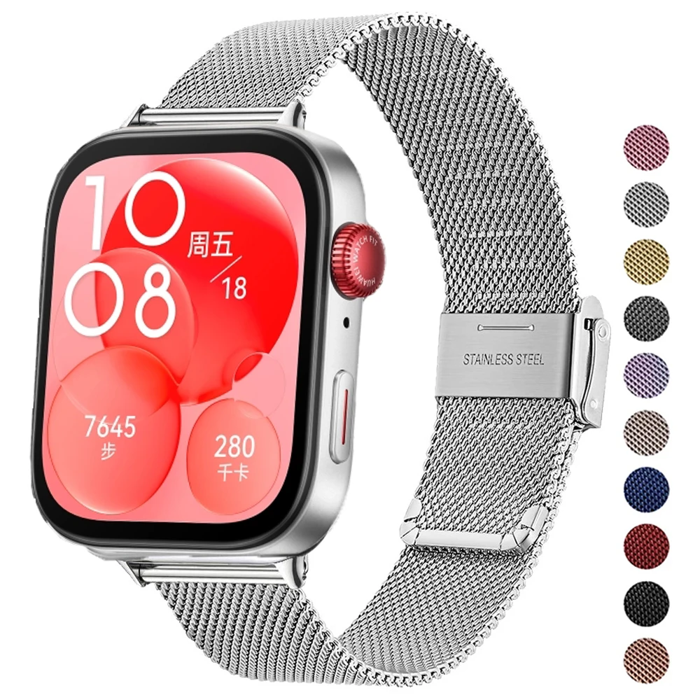 Stainless Steel Strap For Huawei Watch Fit 3 Mesh Watchband Milanese Bracelet Metal Correa For Huawei Watch FIT3 Band Wriststrap