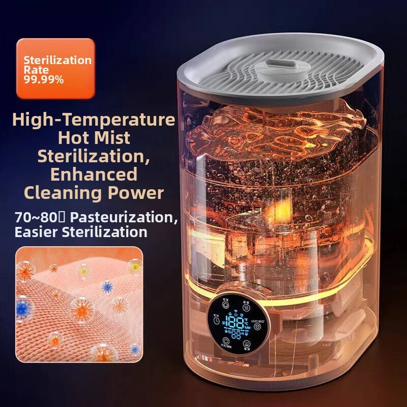 6L Cool & Warm Mist Humidifier,Ultra‑Quiet Auto Shut‑Off,Night Light,BPA‑Free For Home Office Baby Room Desktop Use