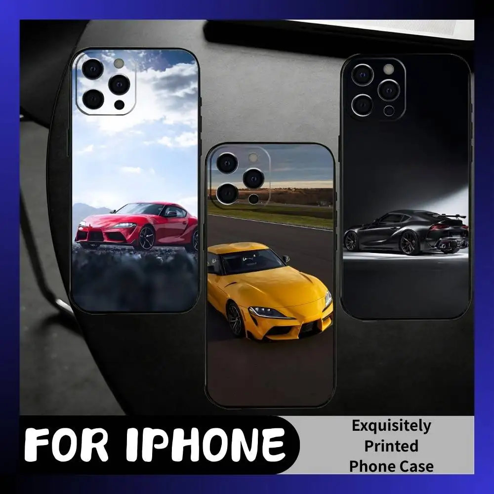 

GR Supra A90 MK5 Phone Case For iPhone17,16,15,14,13,12 Plus,Max Soft Silicone Black Cover