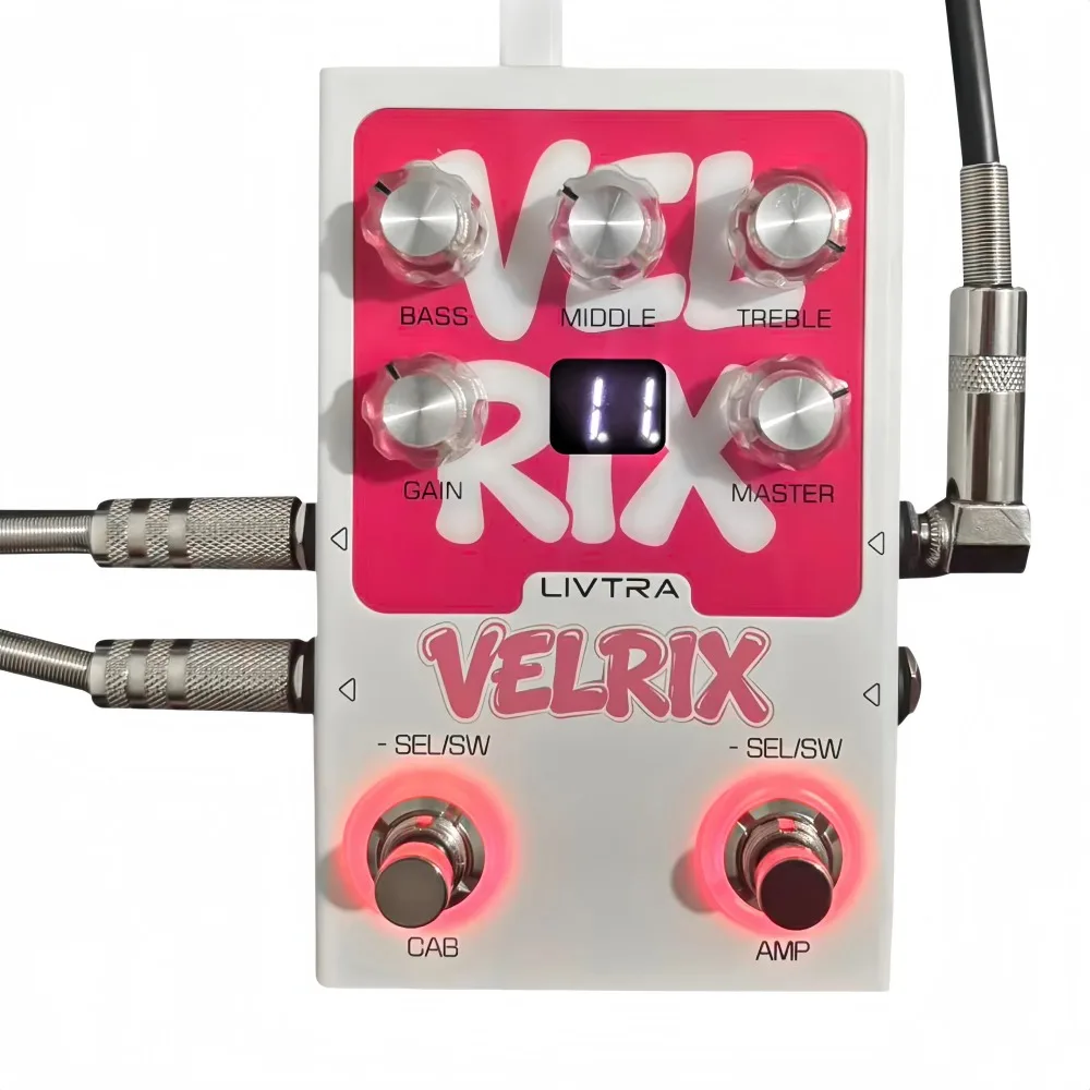 LIVTRA VELRIX Amp IR Pedal, 9 Preamp+9 Cabinet Sims, NAM/IR Loader, USB Audio Interface, FX Loop for Live Band & Studio