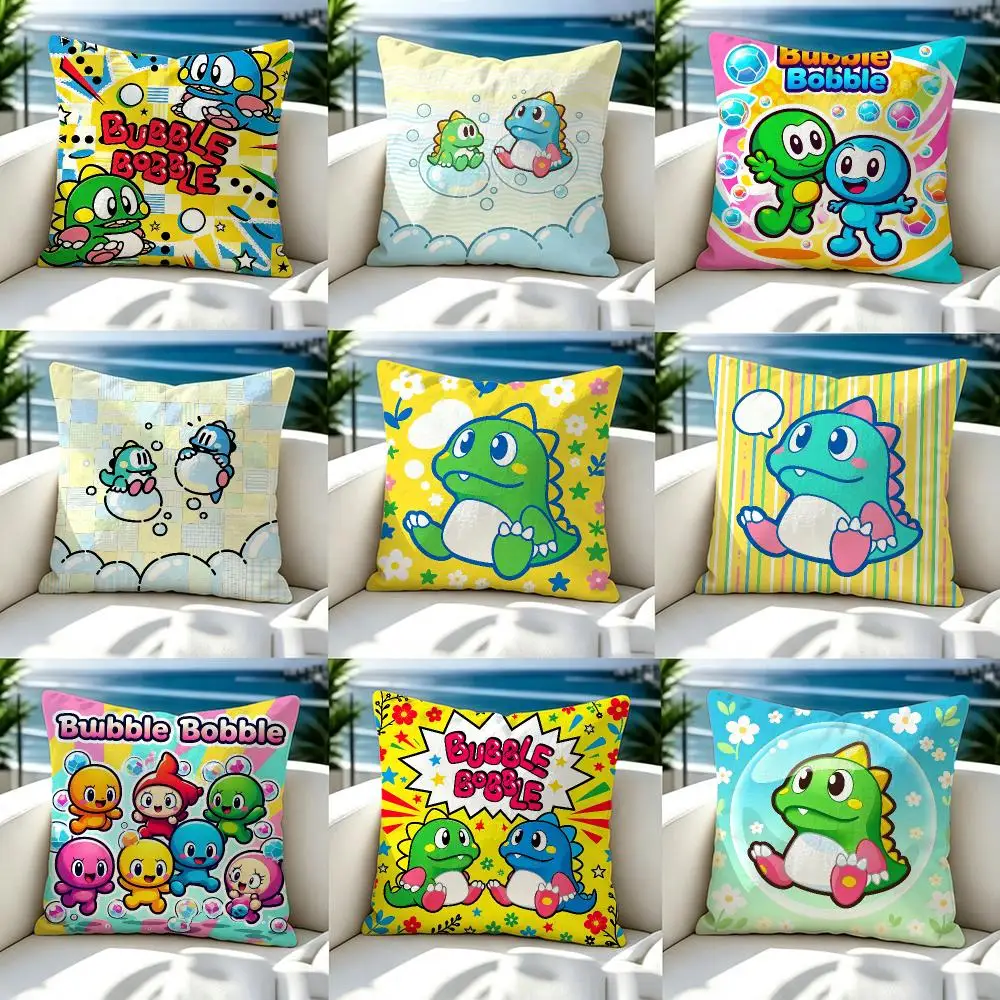 Game Bubble BobbleS Cushion Cover Soft Pillow Cover Two‑Side Printing Throw Pillow Case for Sofa Pillowcase Home Decoration