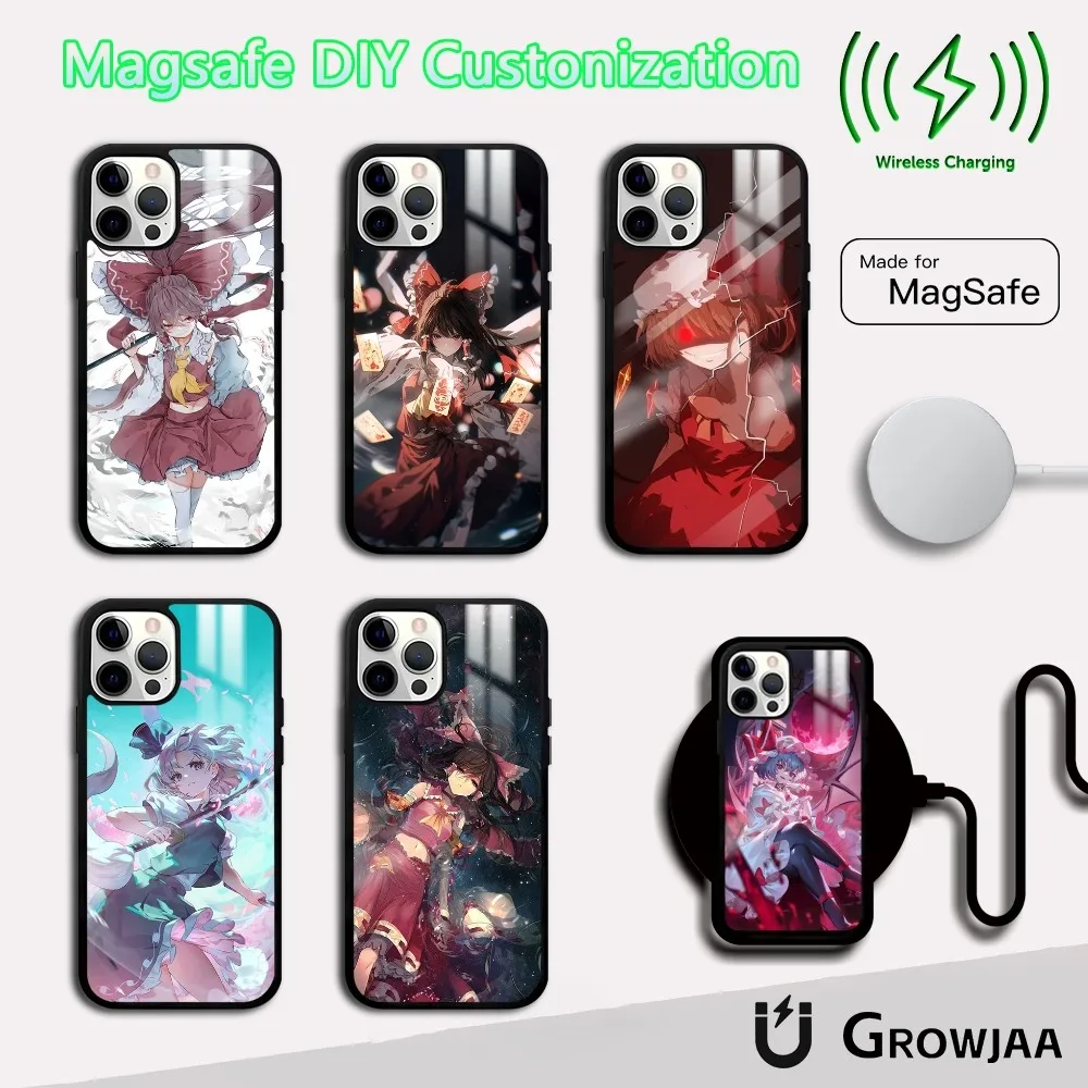 

Game T-Touhou P-Project Phone Case For iPhone 16 15 14 13 12 11 Pro Max Plus Mini Magsafe Mirror Wireless Magnetic Cover