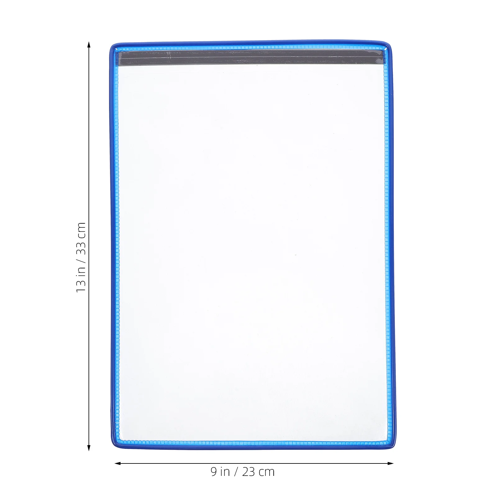 Magnetic Document Holder 12 Pockets Clear File Organizer For Refrigerator Whiteboard Metal Surfaces Storage Pocket Blue