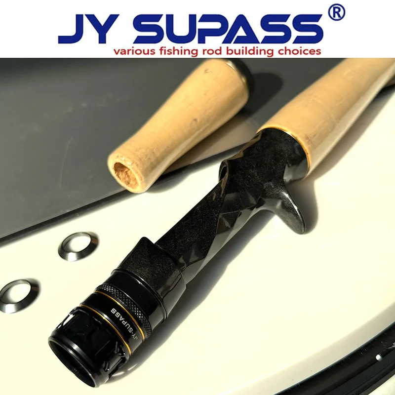 JY SUPASS BMS مقعد بكرة من الكربون لبناء قضيب مخصص مع مقابض مقبض الفلين لقضيب الصيد مقعد بكرة إصلاح قضيب مخصص من الكربون
