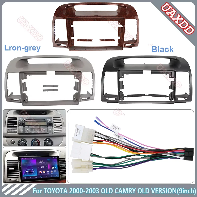For TOYOTA 2000-2003 OLD CAMRY OLD VERSION 9INCH Car Radio Android Stereo audio screen   player navigation cables Harness frame