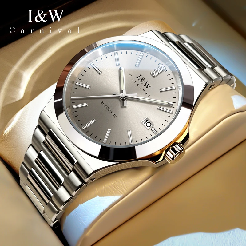 

Carnival Brand I&W High-end Series Mechanical Watch Men Business Luxury NH35A Movement Automatic Watches 50M Waterproof Clock