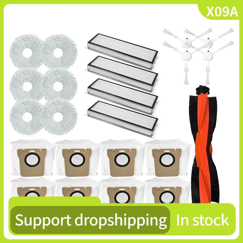 

X09A Vacuum Brush HEPA Filter Mop Cloth Dust Bag For Xiaomi X20+/X10+/X20 Plus/X10 Plus Vacuum Cleaner Replacement Parts