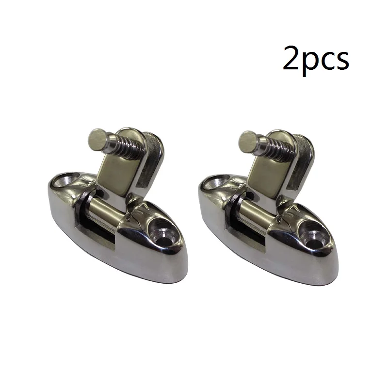 2 Pieces Universal Deck Hinge With Quick Release Spring Pin And Bolt Ring Stainless Steel 316 Mirror Polish Marine Boat