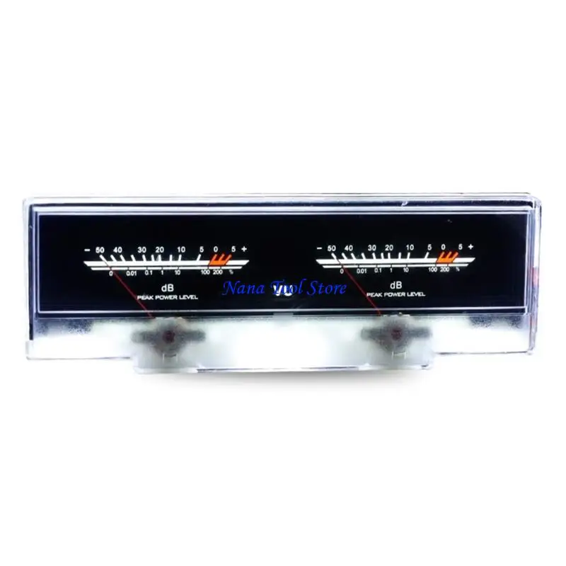 31GJ Dual Analog VU Meter 2-Way 5W-50W Amplifier/Speaker Switcher Box Panel Display Stainless Steel High Accuracy