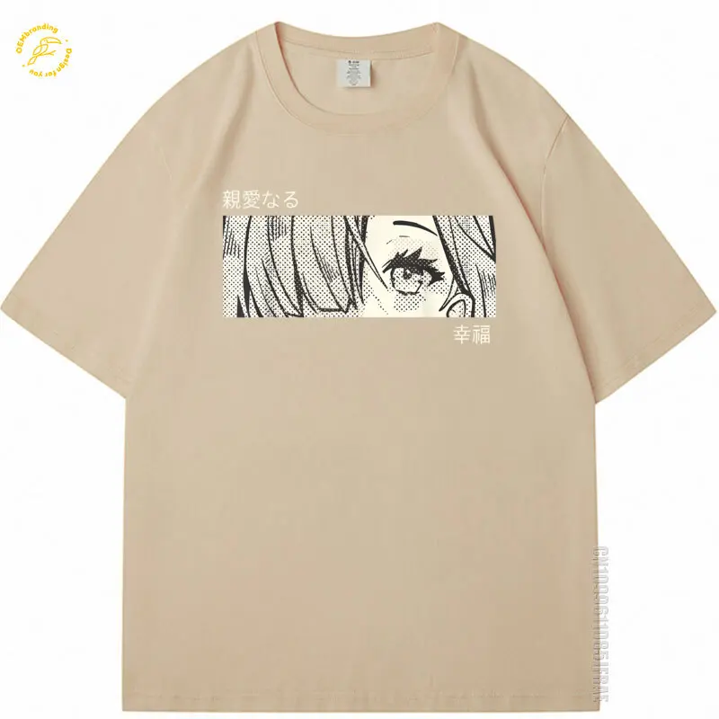 أنيمي فتاة عيون ثقافة اليابان الفن الياباني الجمالية المتضخم تي شيرت وظيفية قصيرة الأكمام تي شيرت الملابس للرجل تي شيرت