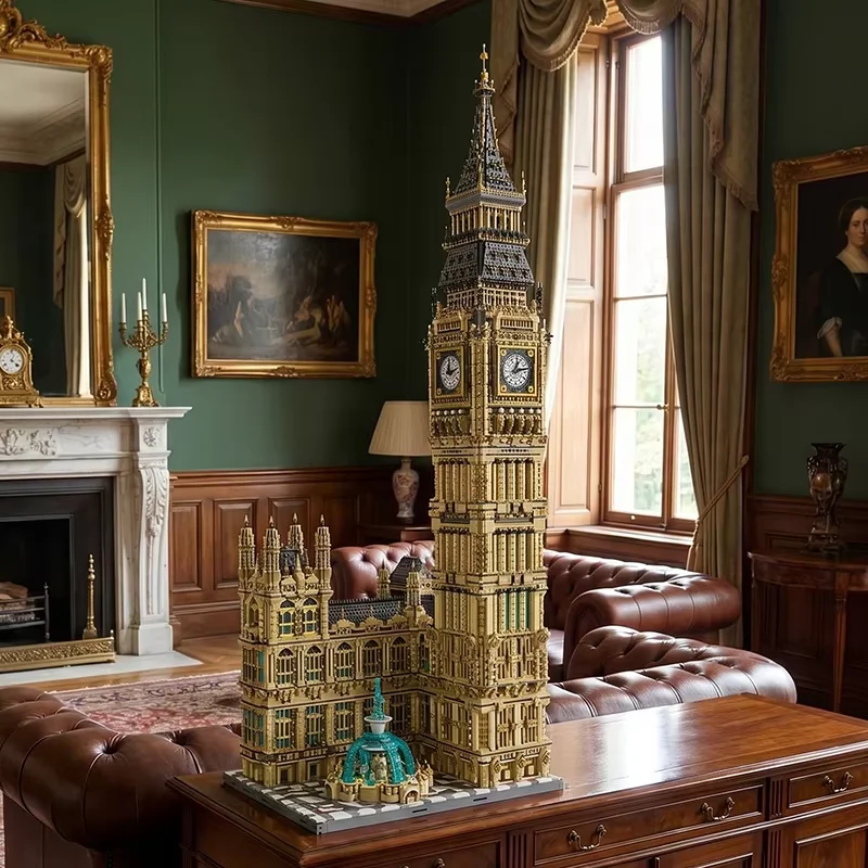 13825PCS UK Big Ben Middeleeuwse Bouwstenen Set Landmark Architectuur Modulaire Assemblagemodel Bricks Kit Home Ornament Creatief Speelgoed Volwassen Geschenken