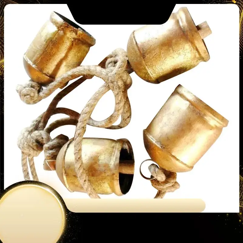 

Brass Cow Shabby Chic Rustic Style Simple Metal Hanging Giant Cow Bell Decorations Reusable Durable