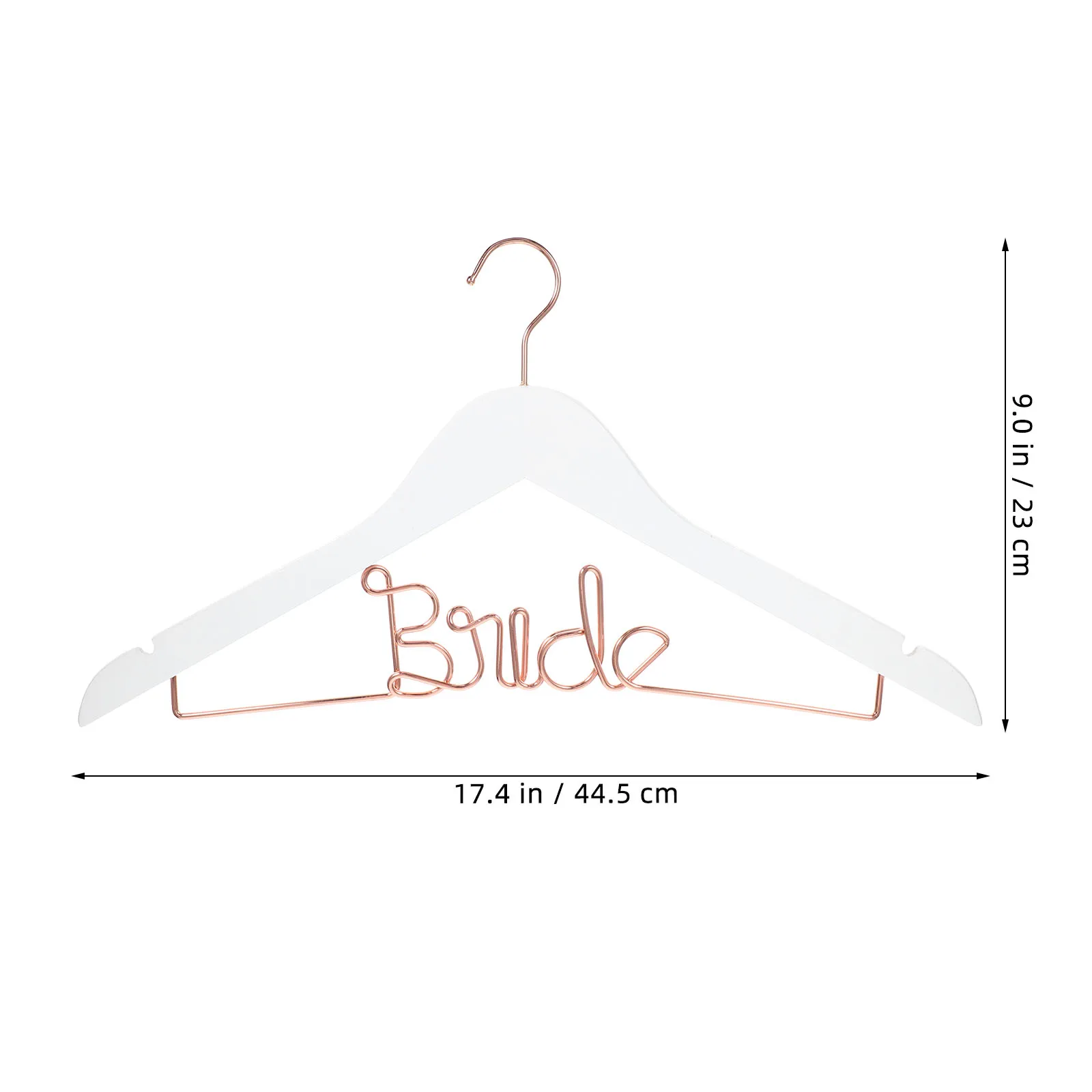 Practical Wedding Hanger White Rose Gold Bride Clothes Hanger Iron Wire Non Wedding Dress Rack Formal Clothing Hanger