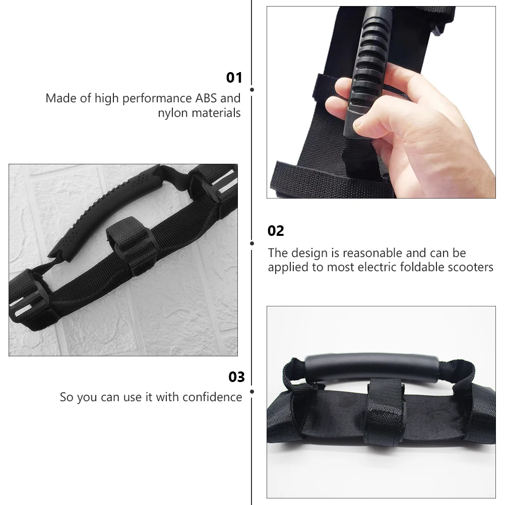 

Electric Foldable Scooter H Carrier Fixing B Portable Design ABS Nylon Material Comfortable Touch Easy Adjustment Carrying