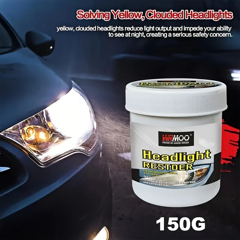 Headlight Restoration Kit for Cars - Universal Model, Plastic Material, Restores Yellowing,Scratches,Haze - Renovates Headlights