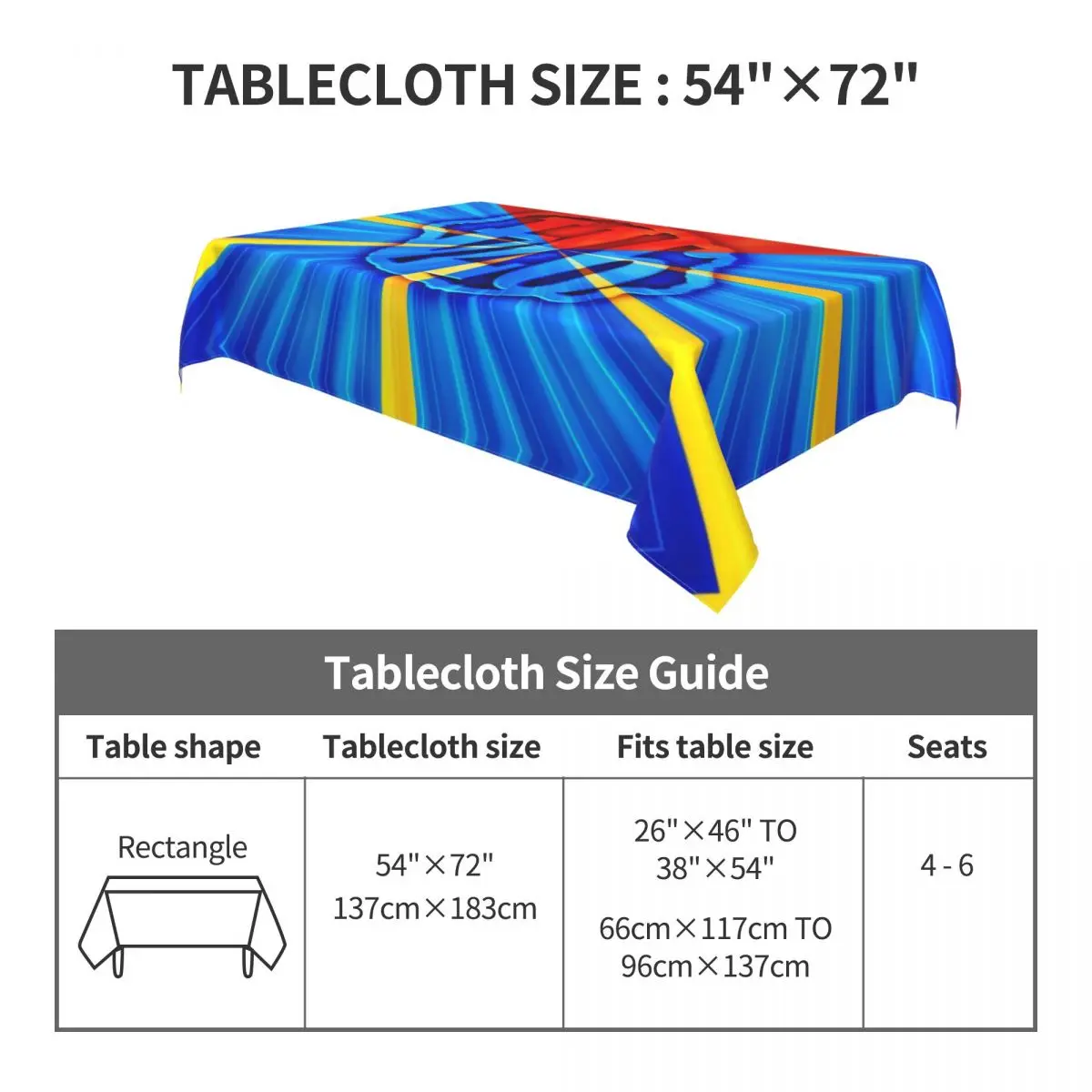 Rectangular Oilproof 974 Maveli Reunion Island Flag Table Cover Reunionese Proud Table Cloth Backing Edge Tablecloth for Picnic