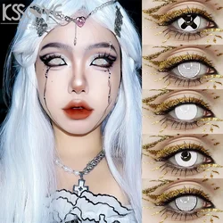 KSSEYE 1 Pair Halloween Contact Lenses for Eye Cosplay Lenses White Contact Lens Reticular Pupil Anime Cosmetics Pupils Yearly