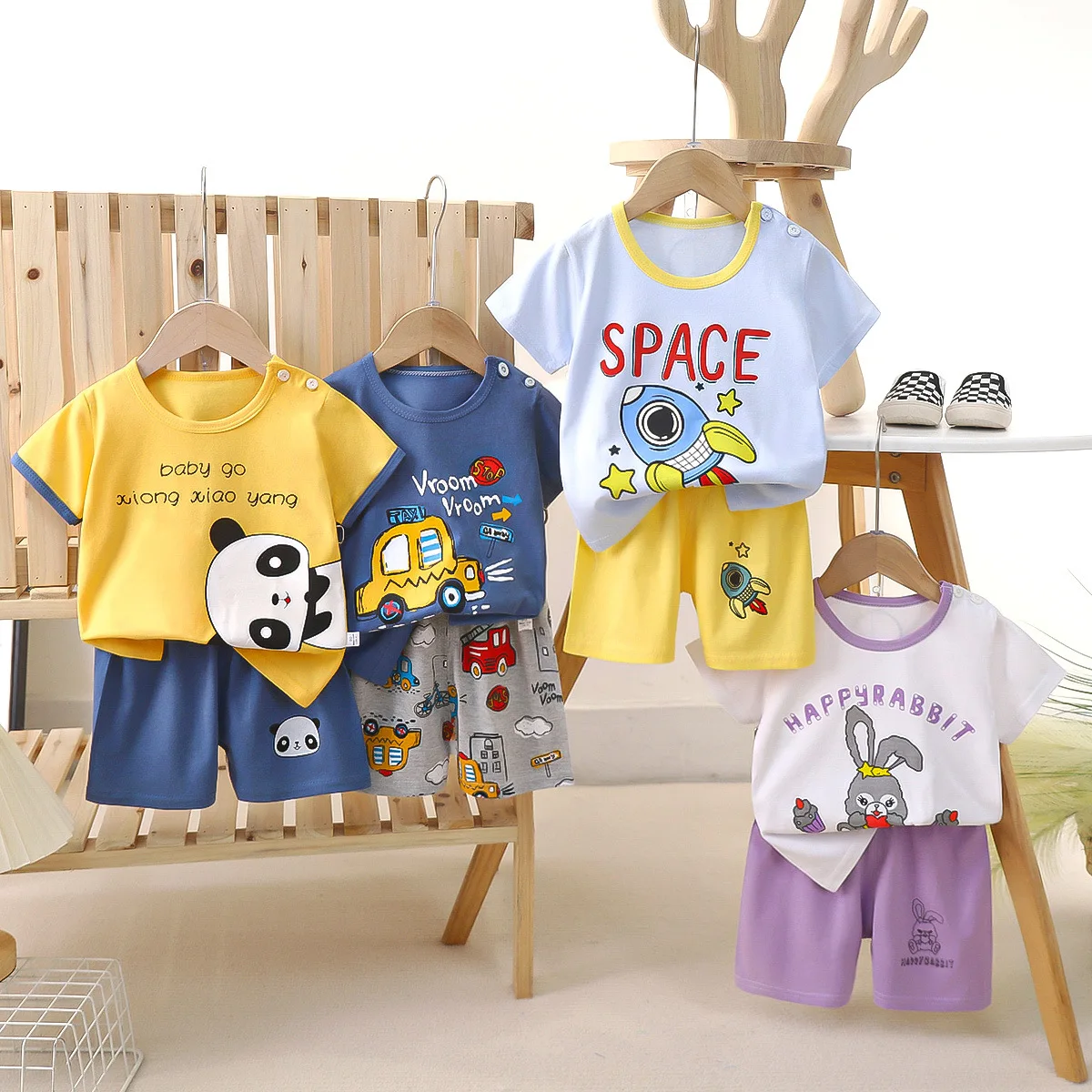 Summer Clothing Baby Boy - Kids Short Sleeve Set Cotton Boys