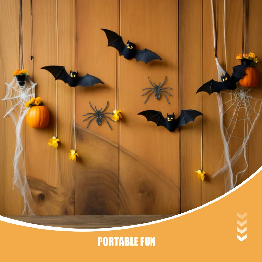 150 قطعة العناكب واقعية هالوين المزحة الدعائم زاحف الحشرات البلاستيكية الزخرفية العناكب البلاستيكية الزخرفية هالوين خدعة اللعب #2