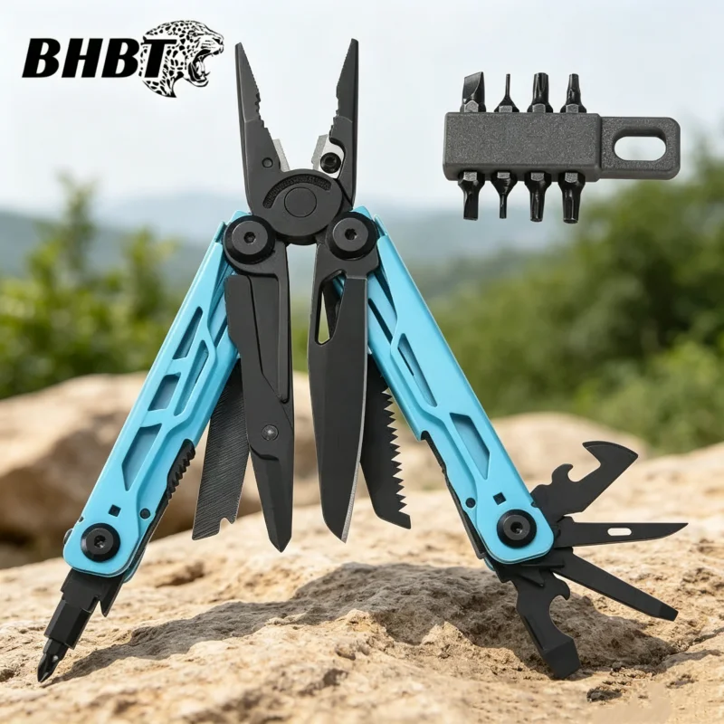 BHBT 25 in 1 Multi-tool Pliers EDC Multi Tool Pocket Knife Portable Outdoor Camping Survival Tool with Bits 7 Colors