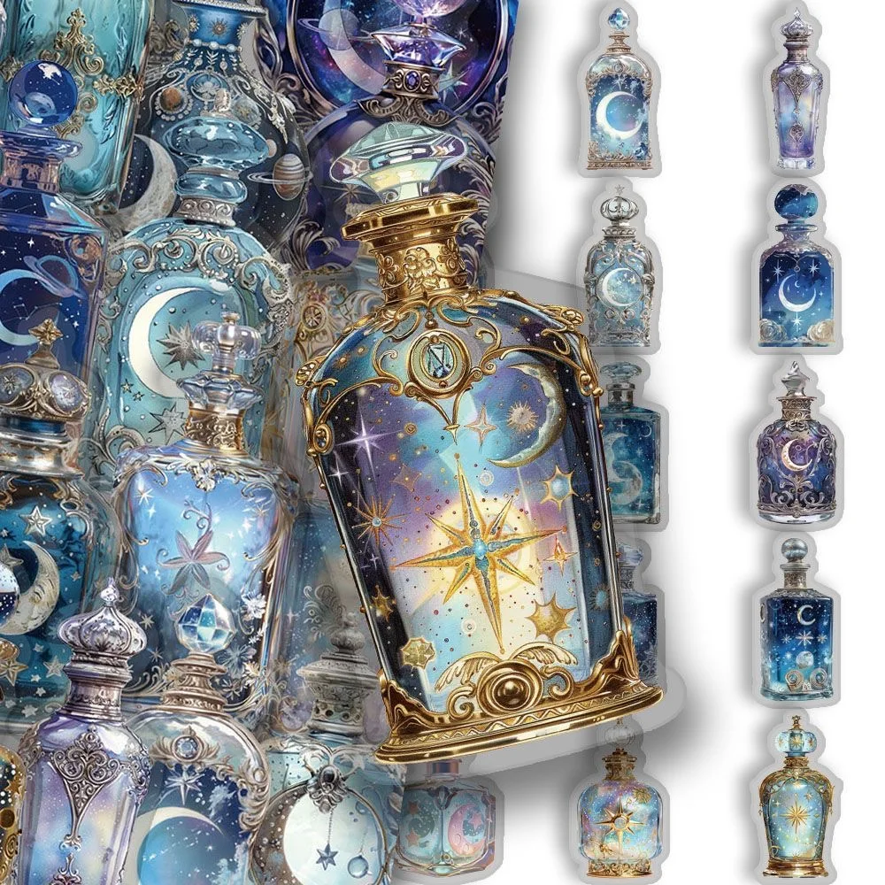 

50 шт., бутылка с фазой Луны, креативные наклейки для домашних животных, справочник, сделай сам, багажный динамик, скейтборд, наклейки на чашку воды