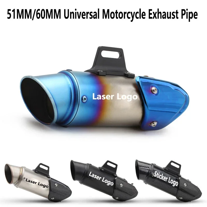 

51/60mm Universal CarbonFiber Motorcycle s Exhaust c Pipe Straight-through Exhaust Pipe for GP-project Racing Motorcycle modify