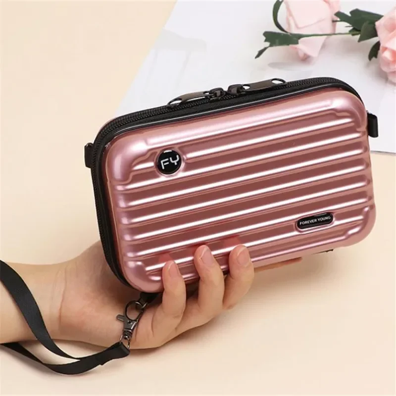 Mini bolsa de maquillaje de concha dura para mujer, de 7 pulgadas bolso de mano, bolso de almacenamiento portátil para niña, bolso cruzado de hombro pequeño para PC, nuevo