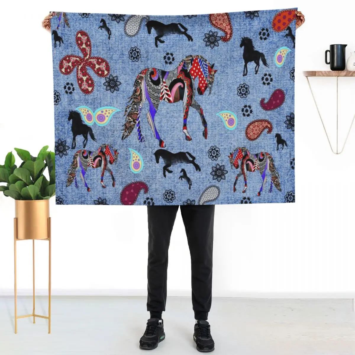 HORSE Throw Blanket Fuzzy Plush Throw Blanket for Sofa Chair