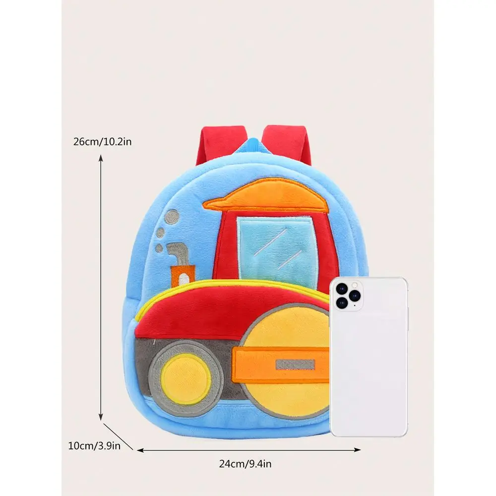 Cartoon Cute Roller Truck Backpack, Suitable For 24 Years Old Boys And Girls, Daily Use