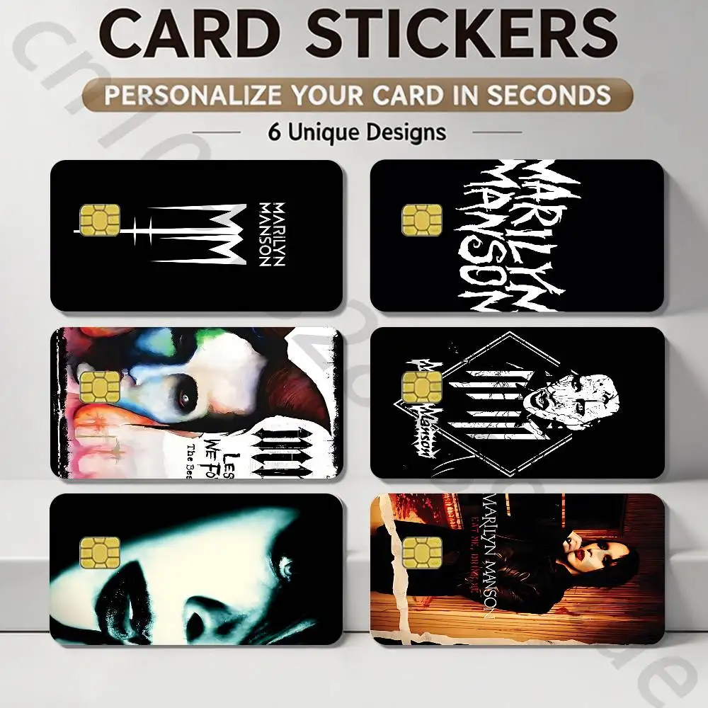 M-Marilyn Singer Manson Credit Card HD Stickers Game Card Decal Card Matte Film Skin Small Chip Waterproof Sticker