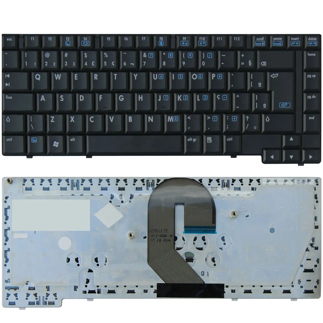 Compatible Keyboard Notebook HP Compaq 6510b 6515b 445588-201 C6515b V070526ar1 Layout BR Black