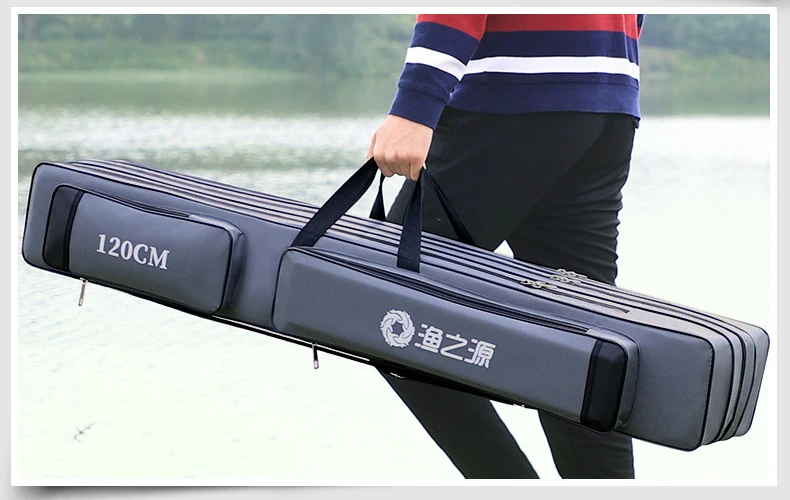 Wasserdichte Angelruten-Tasche 2/3/4-lagig Dick Oxford Angelruten-Taschen 120cm Angelruten-Werkzeug-Aufbewahrungstasche Große Kapazität Pesca – Detail 12
