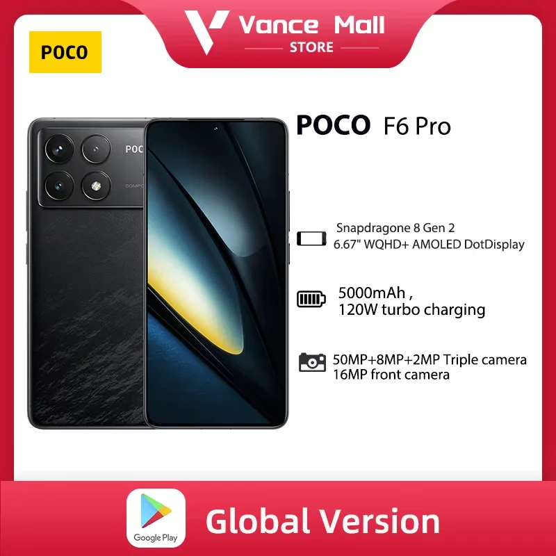 POCO F6 Pro 5G Snapdragon versión Global®Pantalla DotDisplay AMOLED de 8 generación 2, 6,67 \