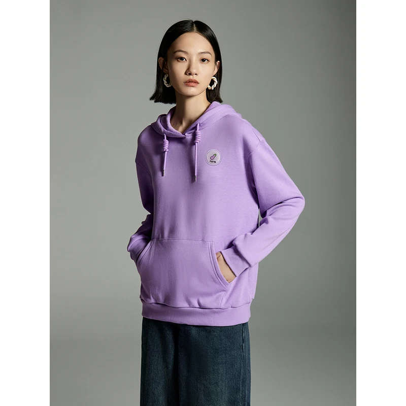 Toyouth Women Fleece Hoodies 2023 Autumn Long Sleeve Loose Sweatshirt Fruit Eggplant Strawberry Scallion Print Casual Pullover