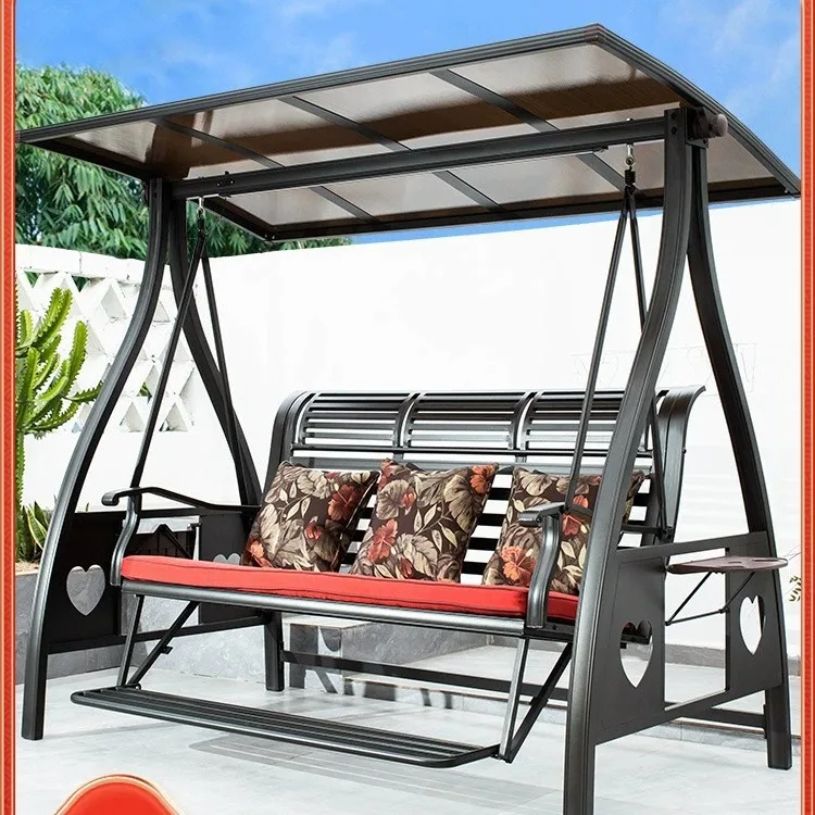 New outdoor solar autumn, aluminum alloy hanging chair outdoor rocking chair double leisure hanging basket courtyard