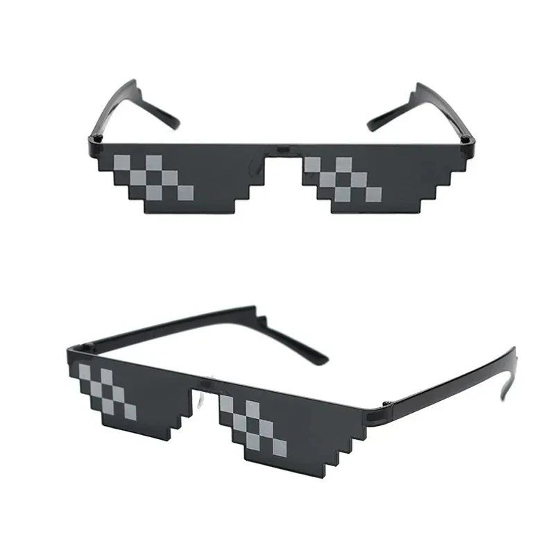 1-8pcs Mosaic Sunglasses Cool Party Vintage Shades Eyewear For Men Pixelated Sunglasses Funny Women Glasses