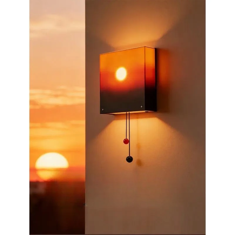 Modern Simple Wall Lamp Living Room Aisle Entrance Decorative Light Bedroom Bedside Sunset Atmosphere Antique Style 30x30cm