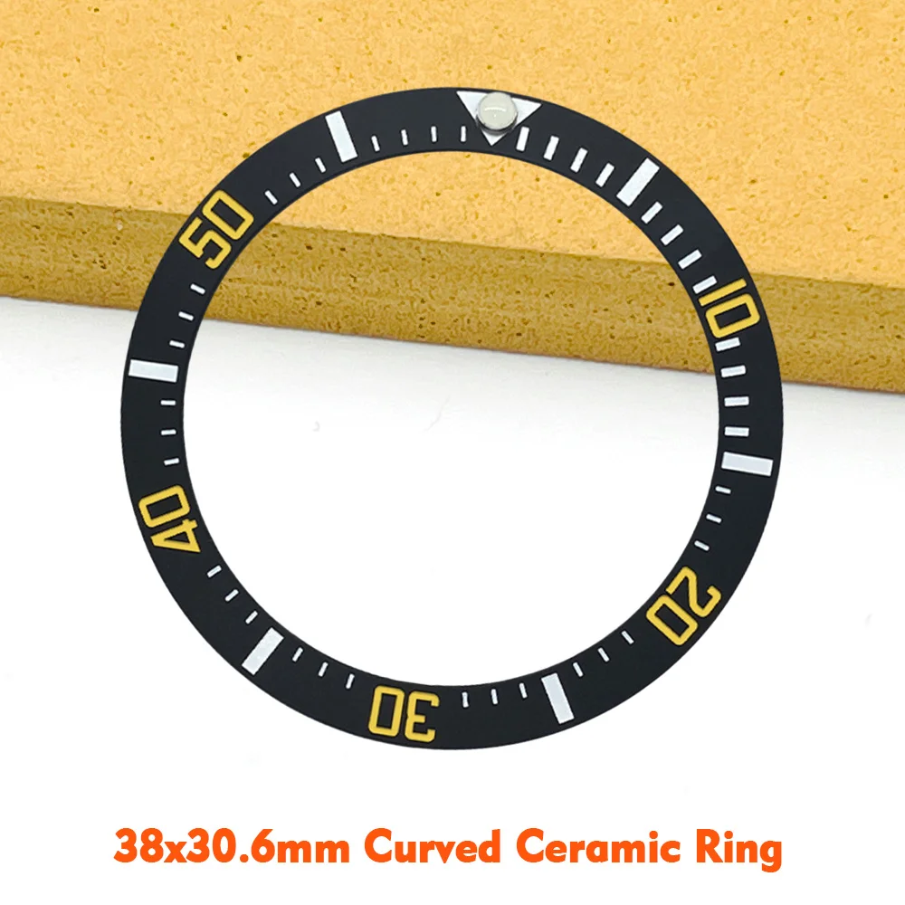 38x30.6mm SUB sisipan Bezel lengkung cocok untuk Sub SKX007 SRPD casing jam NH35 NH36 casing 38mm cincin Bezel jam dengan hadiah stiker