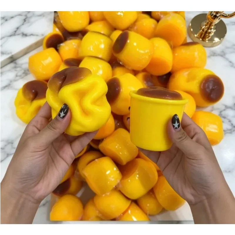 //New Handmade Crispy Pudding Shape Crackle Squeeze Toy Crunchy Filler Inside Squishy Ball Anti-anxiety Stress Relief Fidget Toy