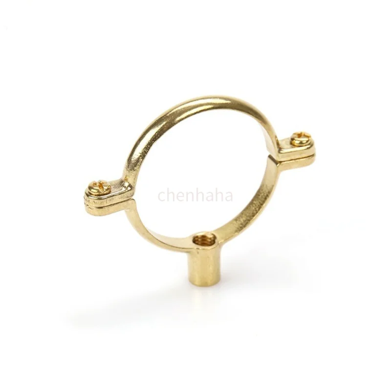 Brass polished pipe water pipe support bracket 4 points/6 points all copper pipe hoop household pipe clamp 15-54mm