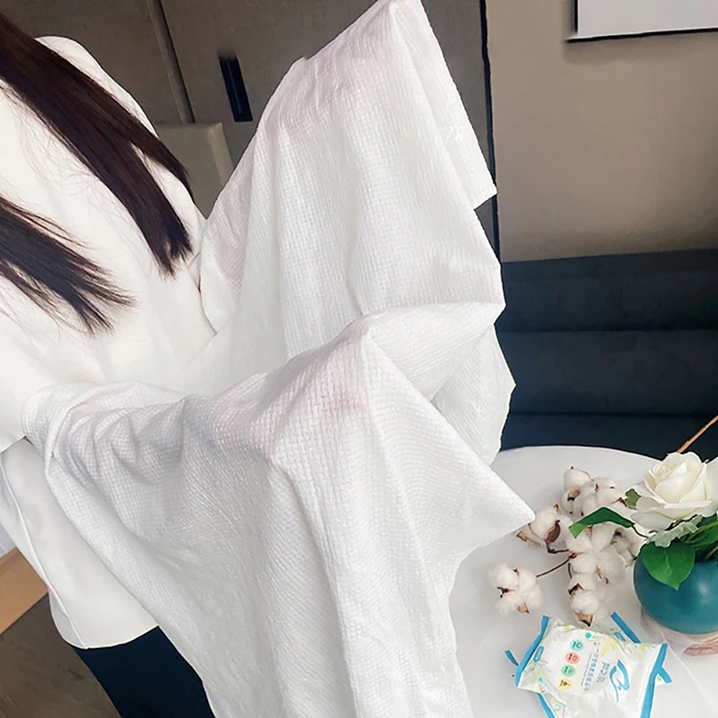 1 pçs grandes toalhas de banho descartáveis toalhas comprimidas toalhas de algodão de viagem portátil viagem essencial chuveiro lavável toalhas