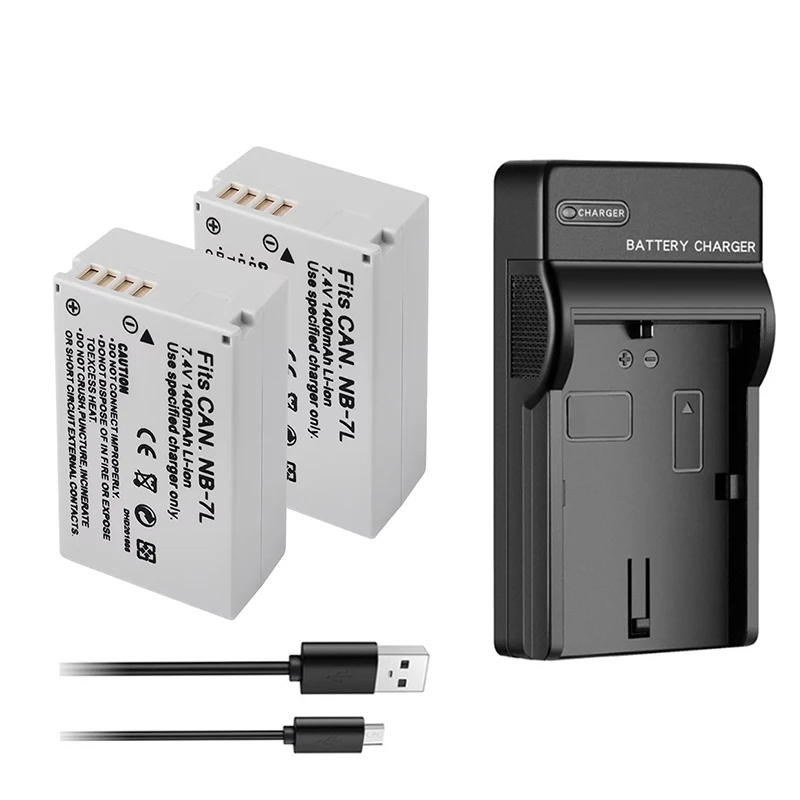 1400mAh NB-7L NB7L NB 7L Rechargeable Li-ion Camera Battery + USB Charger For Canon PowerShot G10 G11 G12 SX30 IS SX30IS Battery