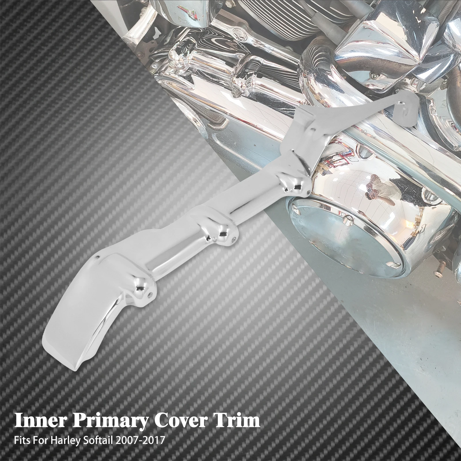 

Motorcycle Chrome Inner Primary Cover Trim For Harley Softail Fat Boy Deluxe Heritage Classic FLST FXST Blackline FLS 2007-2017