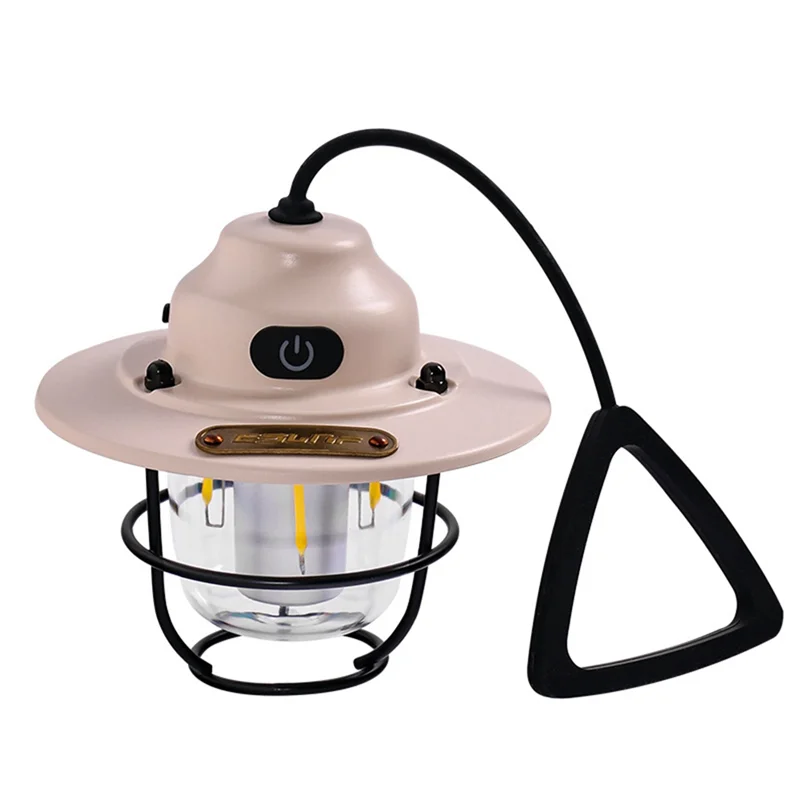 

2000Mah Outdoor Lighting Camp Light USB Rechargeable Retro Horselight Camp Light Light Tent LED Camp Light(Beige)