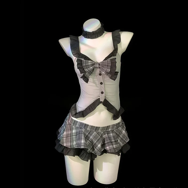 Anime Girl Maid Uniform Jk Sailor Suit Sexy Temptation Nightwear Outfits Plaid Pleated Skirt College Style Cosplay Costumes